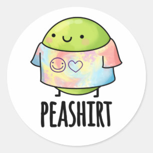 Sticker Rond Chemise de pois drôle Veggie Pea TShirt Pun