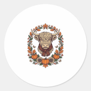 Sticker Rond Chemise de pomme de terre de vache des Highlands G