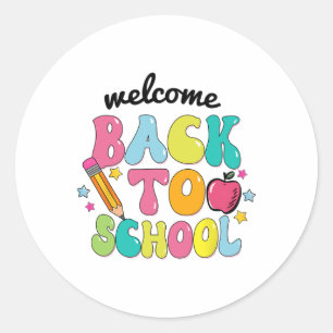 Sticker Rond Chemise de rentrée scolaire Mignon Crayon Coloré P