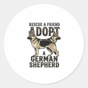Sticker Rond Chemise de sauvetage de chien de berger allemand v