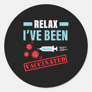 Sticker Rond Chemise de science graphique vaccinée