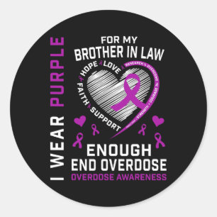 Sticker Rond Chemise de sensibilisation à la fin des overdoses 