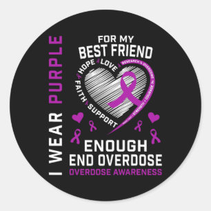 Sticker Rond Chemise de sensibilisation à la fin des surdoses A