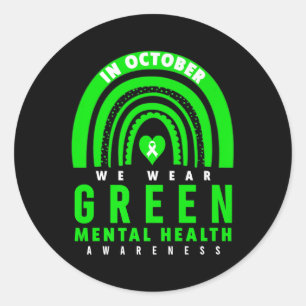 Sticker Rond Chemise de sensibilisation à la santé mentale - Sa