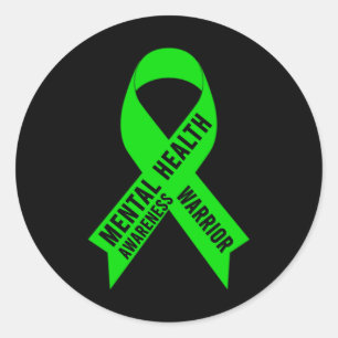 Sticker Rond Chemise de sensibilisation à la santé mentale - Sa
