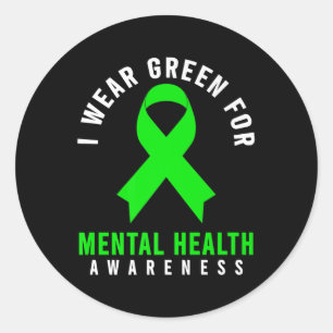 Sticker Rond Chemise de sensibilisation à la santé mentale - Sa