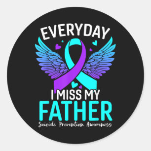 Sticker Rond Chemise de sensibilisation au suicide Père Prévent