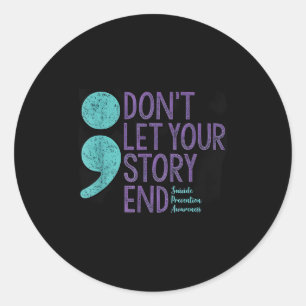 Sticker Rond Chemise de sensibilisation au suicide pour femmes