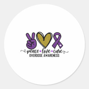 Sticker Rond Chemise de sensibilisation au surdosage Ruban viol