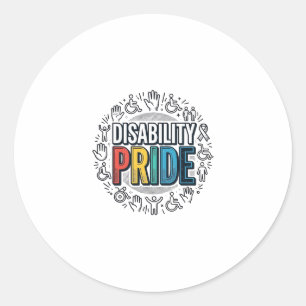 Sticker Rond Chemise de sensibilisation inclusive vintage de fi