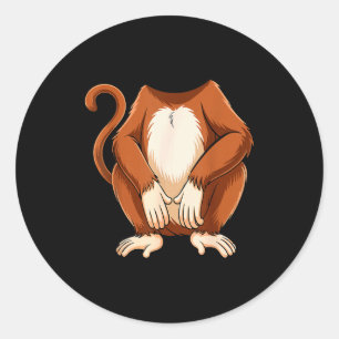 Sticker Rond Chemise de singe adulte enfants hommes femmes Marr