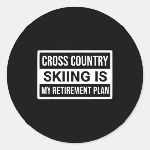 Sticker Rond Chemise de ski ski de fond est retraite hommes