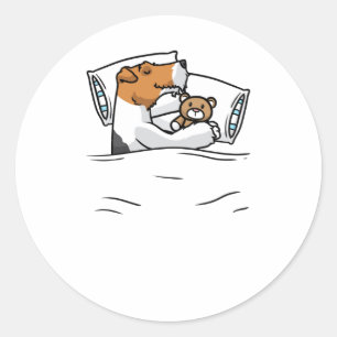 Sticker Rond Chemise de sommeil Wire Fox Terrier