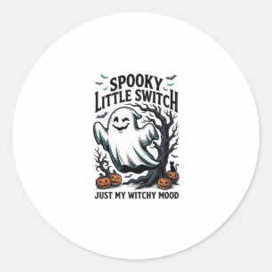Sticker Rond Chemise de sorcière Halloween Design d'humour de f