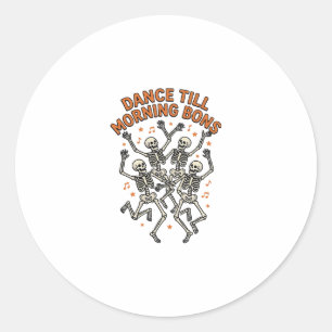 Sticker Rond Chemise de squelette dansant vintage drôle danse o