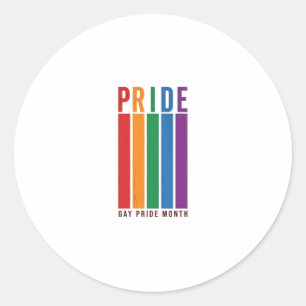 Sticker Rond Chemise de typographie arc-en-ciel du mois de la f
