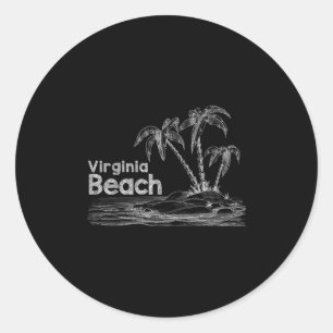 Sticker Rond Chemise de vacances de la famille Virginia Beach