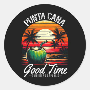 Sticker Rond Chemise de vacances en famille à Punta Cana Républ