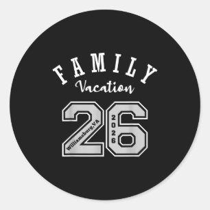 Sticker Rond chemise de vacances en famille à Williamsburg 2026
