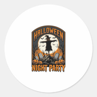Sticker Rond Chemise d'épouvantail d'Halloween Fête de cimetièr