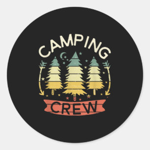 Sticker Rond Chemise d'équipe de camping Enfants Chemises de ca