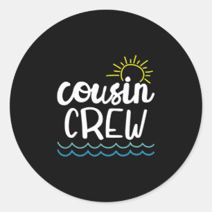 Sticker Rond Chemise d'équipe de cousins adultes enfants Équipe