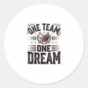 Sticker Rond Chemise d'équipe sportive vintage One Team One Dre