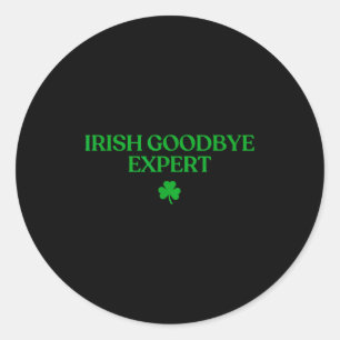 Sticker Rond chemise d'expert d'au revoir irlandais drôle de jo