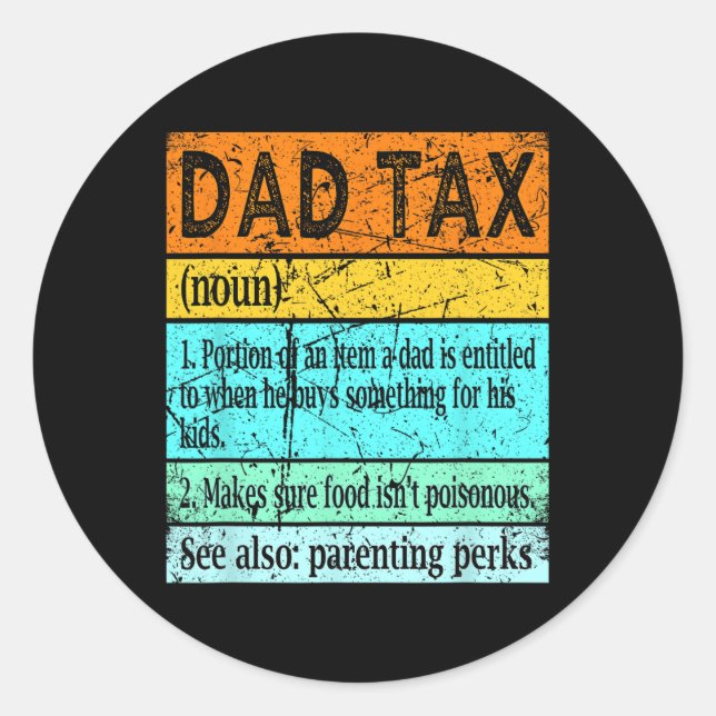 Sticker Rond Chemise D'Impôt Papa S Pour Hommes Meilleure Défin (Devant)