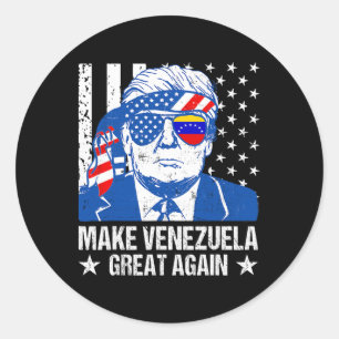 Sticker Rond Chemise Donald Trump Drôle Trump Faire Venezuela G
