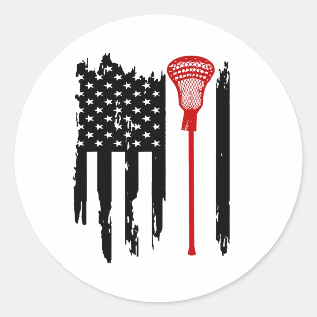 Sticker Rond Chemise Drapeau Américaine de crosse (Devant)