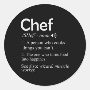 Sticker Rond Chemise drôle de chef cuisinier BBQ Cool Cooking L