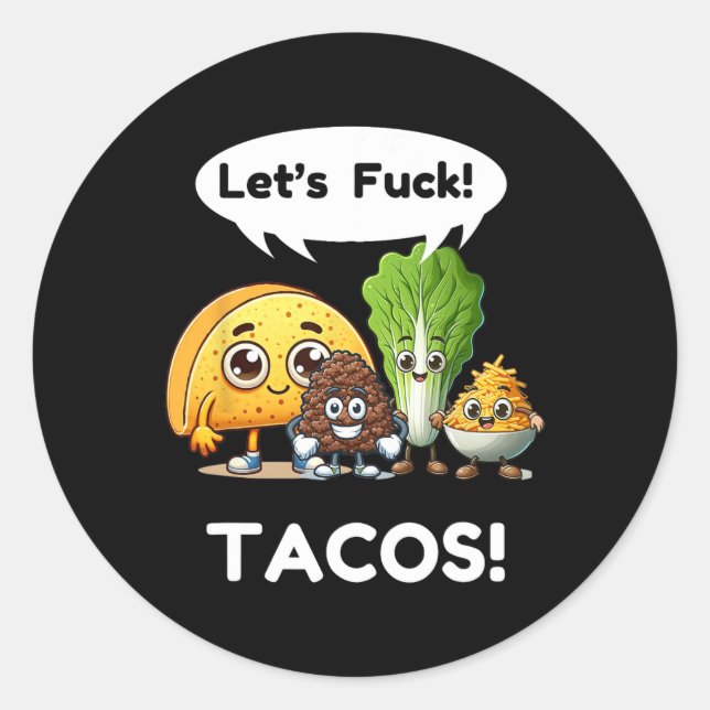 Sticker Rond Chemise drôle de taco. Cinco De Mayo1  (Devant)