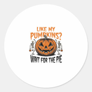 Sticker Rond Chemise drôle de tarte d'Halloween squelette de ci