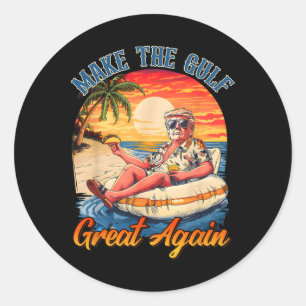 Sticker Rond Chemise drôle de Trump Rendre le Golfe grand Trump