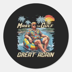 Sticker Rond Chemise drôle Trump Faire le Golfe Grand Trump Mer