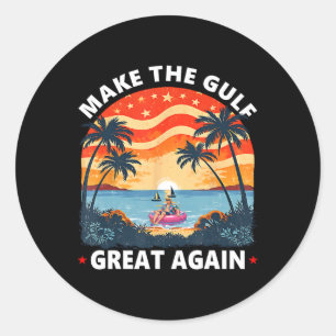 Sticker Rond Chemise drôle vintage Trump Faire à nouveau grand