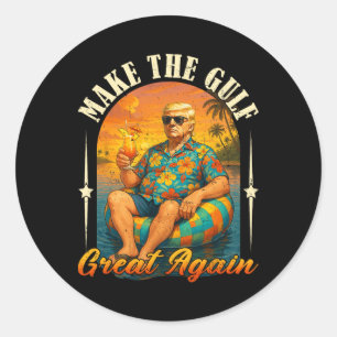 Sticker Rond Chemise drôle vintage Trump Faire à nouveau la Gra