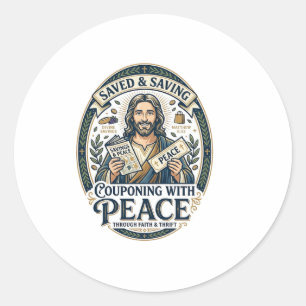 Sticker Rond Chemise Économique Bon Plan Jésus Design basé sur 
