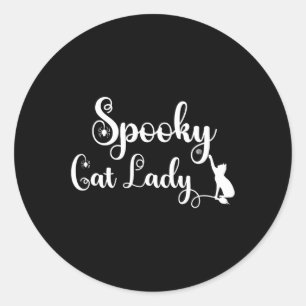 Sticker Rond Chemise éffrayante Maman Chat