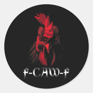 Sticker Rond Chemise Fcawf Femmes Poulet Coq F-caw-f 