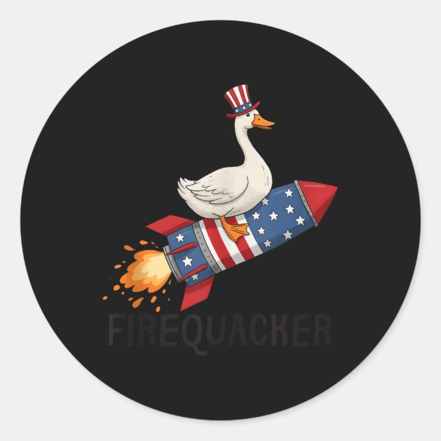 Sticker Rond Chemise Firequacker, 4 juillet Perfectionneuse (Devant)