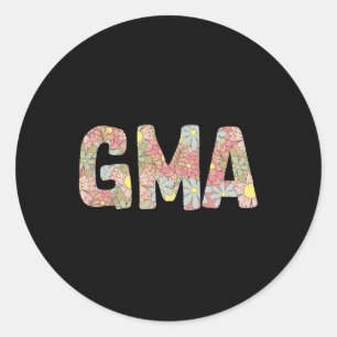 Sticker Rond Chemise florale Gma femme Funny Maman Vie Flower M