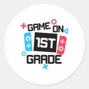 Sticker Rond Chemise Gamer Ck Pour École Garçon Game On 1ère An