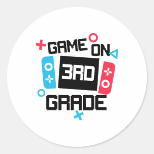 Sticker Rond Chemise Gamer Ck Pour École Garçon Game On Troisiè