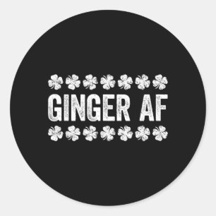 Sticker Rond Chemise Ginger Af Drôle Hommes Femmes Irlandais Sa