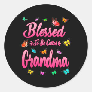 Sticker Rond Chemise Grand-Mère Bénie Pour Femmes Mères Jour G