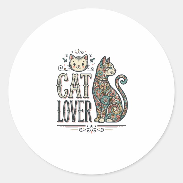 Sticker Rond Chemise graphique de style gravure pour amateur de (Devant)
