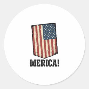 Sticker Rond Chemise graphique patriotique du drapeau de la vie