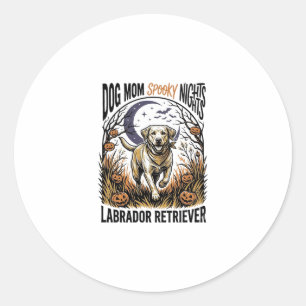 Sticker Rond Chemise Halloween Labrador Vintage Graphique Maman